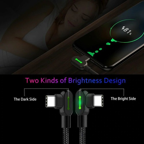 MCDODO Braided LED USBC Fast Charging Data Sync Cable for Samsung Android USB-C - Picture 7 of 9