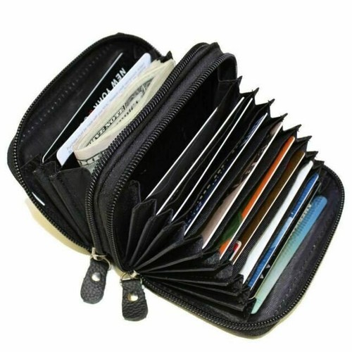 Marshal RFID Genuine Leather Credit card holder accordion Wallet, Black - Picture 13 of 13