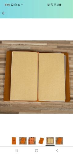 Cuaderno recargable naranja diario y escritura de cuero mejor cumpleaños... - Imagen 5 de 6