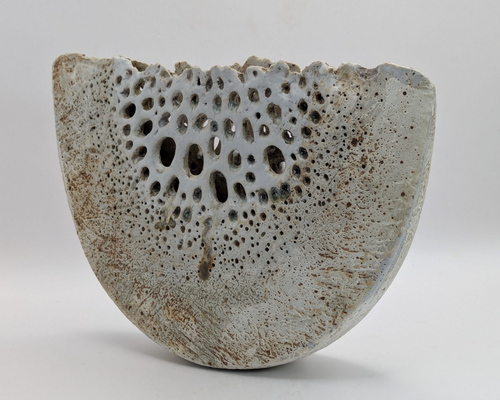 Alan Wallwork Stoneware Pottery Sliced / Pierced Segment Vase / Sculpture - Picture 2 of 19