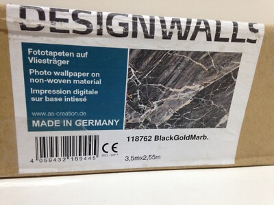 Fototapete Digitaldruck AS 118762 170g Vlies (3,5m x 2,55m) Black Gold Marble