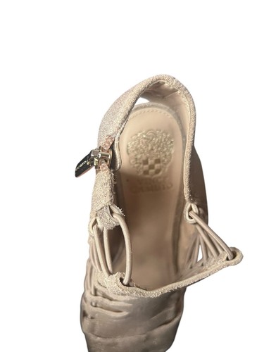 Vince Camuto Briaz Stretch Gladiator Sandals Block Heels Gold Taupe size 8.5 M - Bild 6 von 13