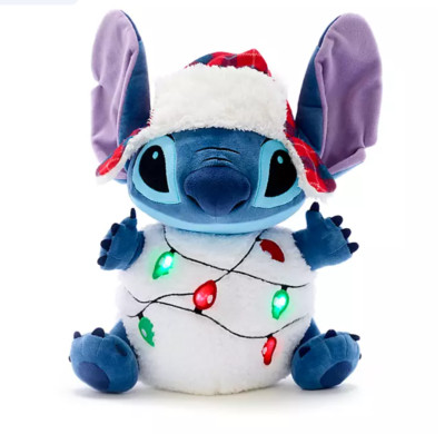 Disney Store Stitch Weihnachten Medium Stofftier, mit Lichterkette