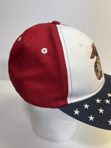 Us Marine Strap Back Hat Made In USA One Size Embroidered Stars And Marine Logo - Picture 2 of 10