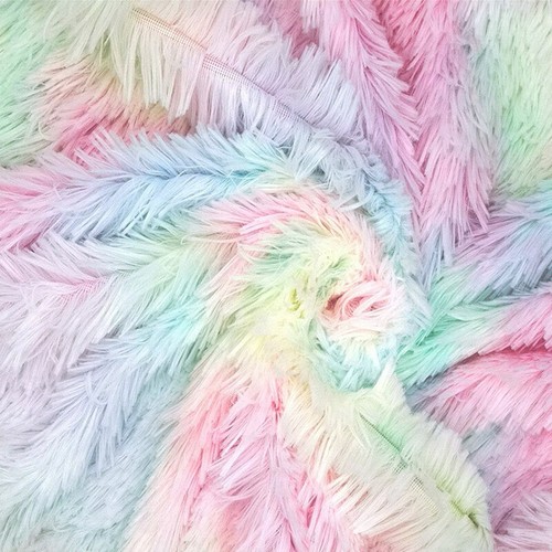 Gradient Tie Dye Fabric Faux Fur Plush Clothing Cushion Blanket Bag Sewing DIY - Picture 8 of 14