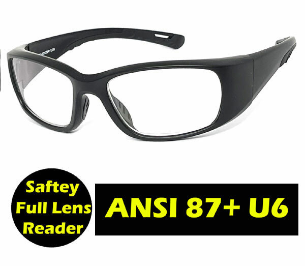 Full Lens Wrap Around Reading Safety Glasses ANSI Z87+ U6 From +