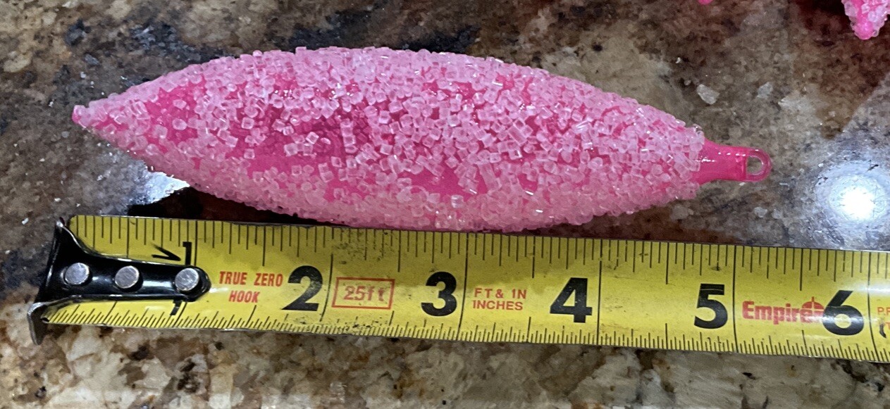 7 Vintage Jewelbrite Sugar Coated Neon Pink Plastic Christmas Tree