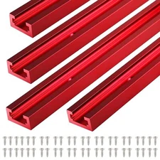 4Pcs Aluminum T Track 48'' Universal W 3/4'' x H 3/8'' Double-Cut Jig Profile