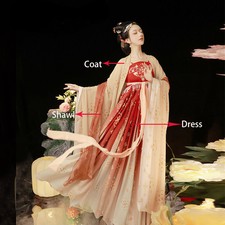 Chinese Traditional Hanfu Embroidery Women Ancient Costumes Dance Robe Clothes