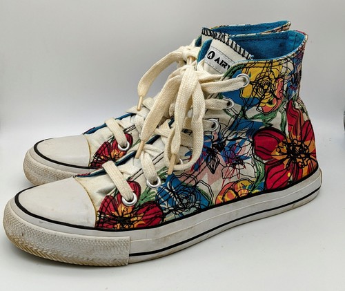 Airwalk Women's Flower Shoes Size 9.5 Canvas Hi Top Flower Power 74698 - Picture 2 of 7