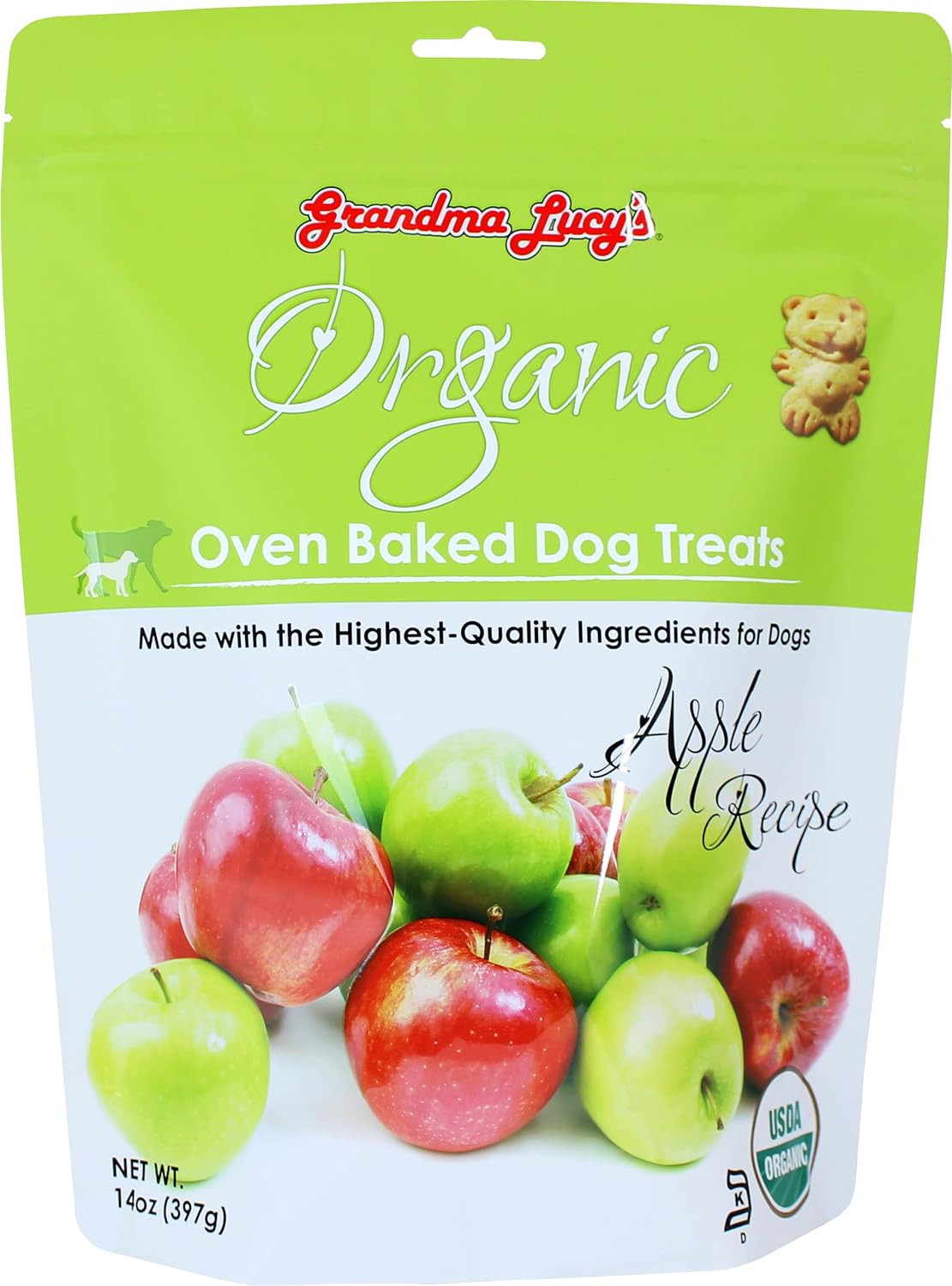 Grandma Lucy'S Organic Oven Baked Dog Treats - Apple, 14 Oz