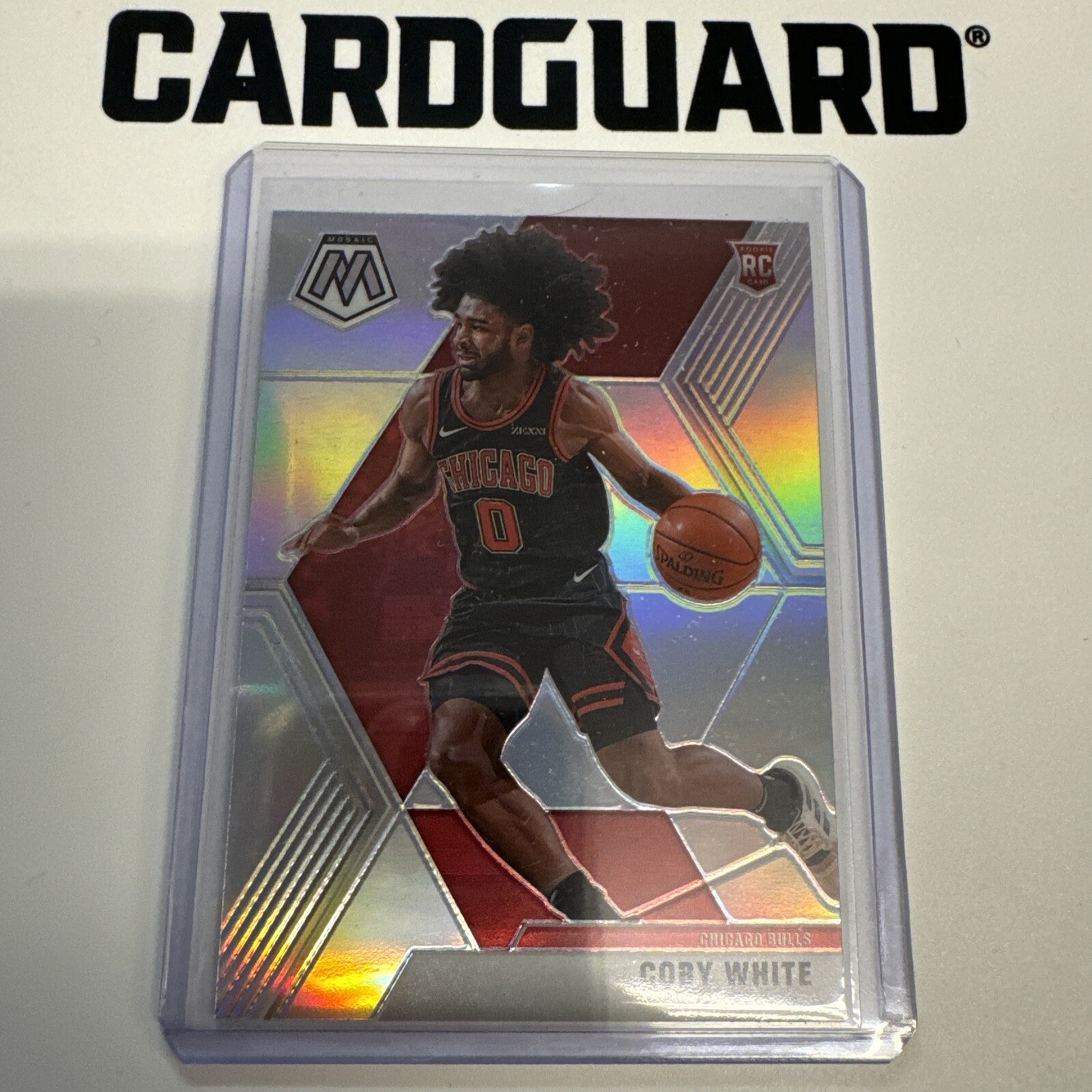 2019-20 Panini Mosaic Black Jersey #211 Coby White Rookie Card(RC) Silver Prizm 