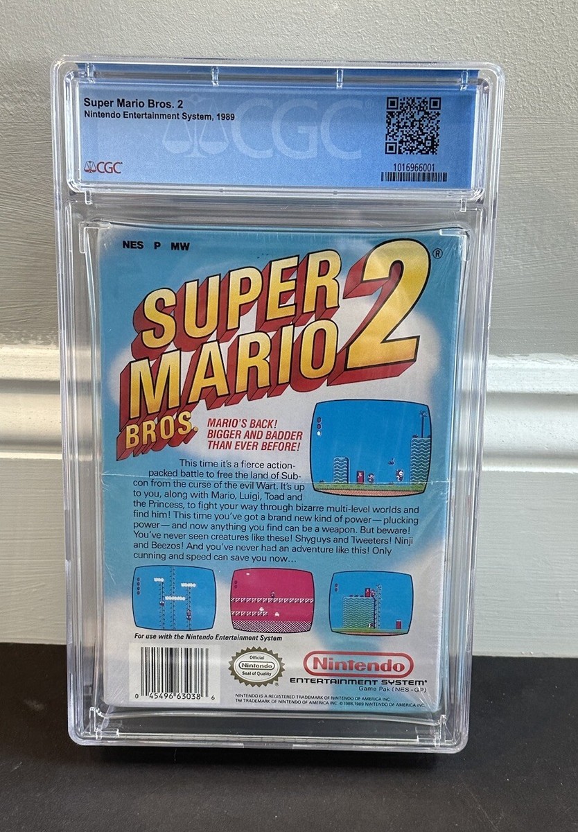 Super Mario Bros. 2 CGC 8 Graded Factory Sealed B+ Seal NES Super Mario Bros. 2 CGC 8 Graded Factory Sealed B+ Seal NES