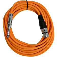 SEISMIC AUDIO - 25 Ft Orange XLR Female to 1/4" TRS Patch Cable Snake Cords