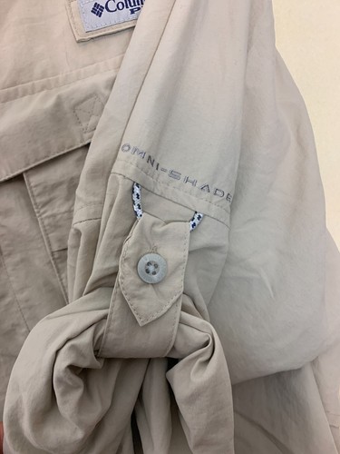 Columbia PFG Fishing Shirt Mens Vented Tan Mesh XXL Long Sleeve Pockets Sz 2XL - Picture 6 of 24