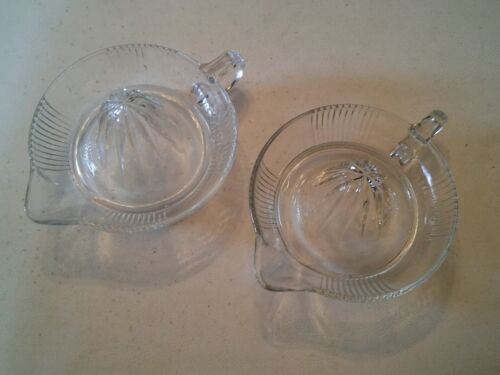 000 Pair - 2 Vintage Clear Glass Reamers Juicers  - Zdjęcie 1 z 4