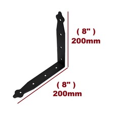 Black Corner Bracket Angle Brace Decorative L Shaped Retro Steel Desk Shelf 2pcs