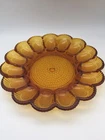 Vintage Tiara Indiana Glass Deviled Egg Platter 11” Dish Gold Amber Iridescent