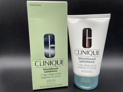 Clinique Blackhead solutions 7 Day Deep pore Cleanse and Scrub 4.2 oz NEW in Box
