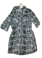 Brina & em Dress Ladies Size Medium B/W Midi Thin Slim Fit Fashion Style