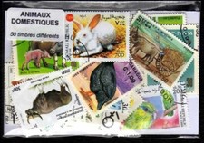 Animaux domestiques 50 timbres différents oblitérés
