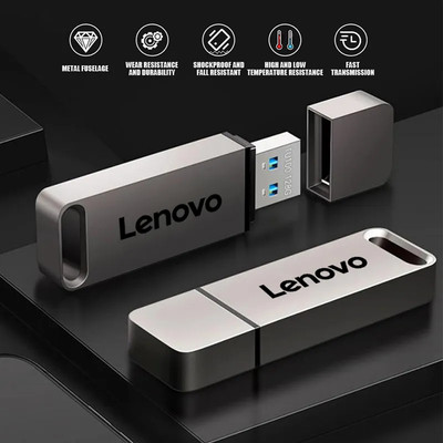 2TB Lenovo USB Flash Drive Metal Memory Stick Pen Thumb Disk Storage W/ Adaptors