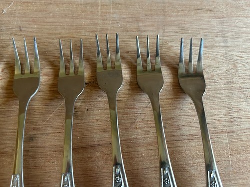 Cocktail Seafood Fork Tropic Garden Imperial Stainless 5-3/4" Lot Of 8 Flatware - Picture 3 of 24