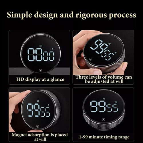 Digital Magnetic Countdown Alarm Clock Kitchen Timer Cooking Study StopwatchUS - Picture 11 of 16