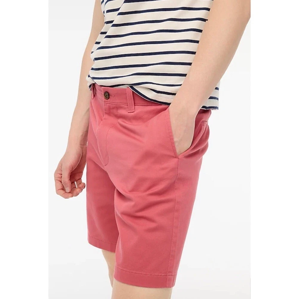 J Crew Stretch Chino Short 9" Cotton Casual Red Men's 38