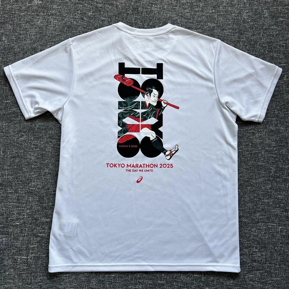 ASICS TOKYO MARATHON 2025 Tシャツ ASICS Tokyo Marathon 2025 Limited T-Shirt Pixel Art White