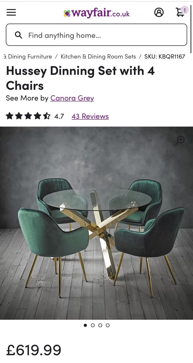 Hussey dining set with 4 chairs online