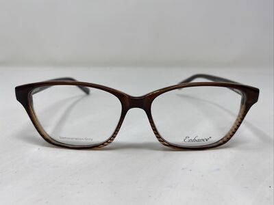 Enhance 3908 BROWN 54-15-145 Plastic Full Rim Plastic Eyeglasses Frame NK21