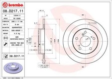 BREMBO 2x Bremsscheibe hinten Ø296 mm Voll beschichtet für Honda Civic IX FK