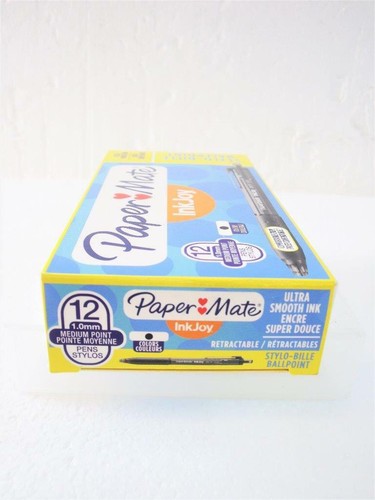 12 Paper Mate InkJoy 300RT Comfort Grip Ballpoint Pens Med. Point Black 1951260 - Picture 5 of 6