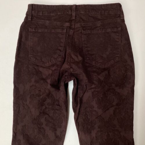 Ladies NYDJ JEGGING Burgundy Paisley Print Skinny Jeans Size 10 W28 L32 (414F) - Picture 2 of 8