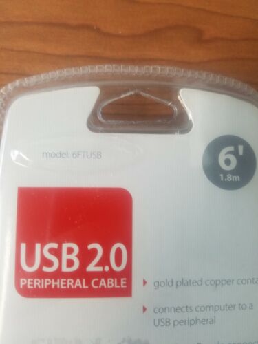 New Cyber Power 2.0 Peripheral USB Cable - 6ft - A Male to B Male Connector - Picture 4 of 7