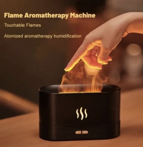 Fire Mist Humidifier With Led Flame Lightint And Aroma Diffiser Essential Oil - Picture 2 of 7