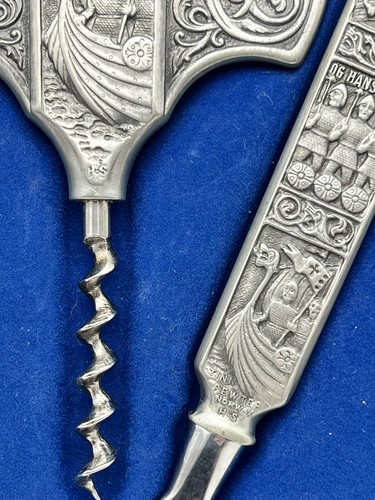MCM Norwegian Konge Tinn Pewter Corkscrew and Bottle Opener Barware Royal Pewter - Picture 5 of 18