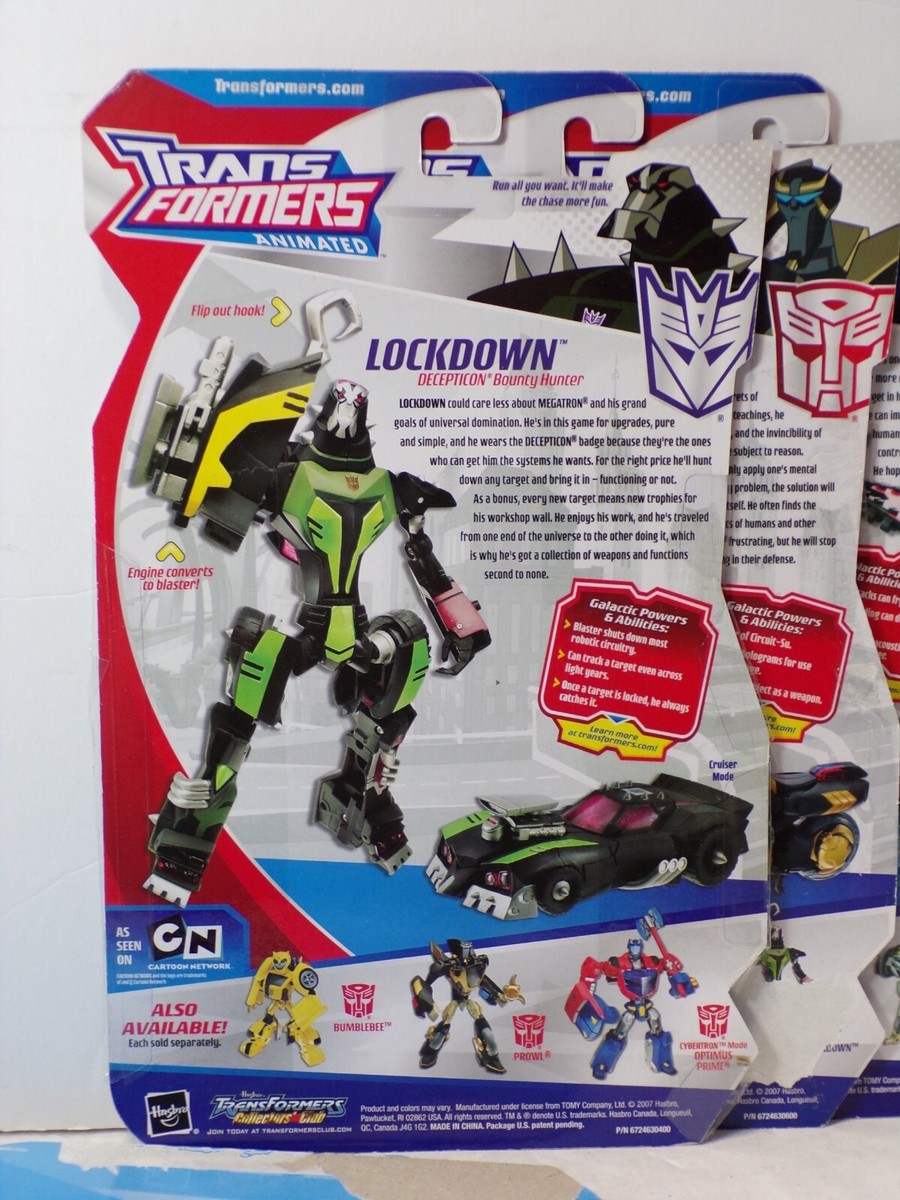 ミニカー transformers animated hasbro set Transformers Animated 2008 Hasbro Toy Package CARD Set - Lot