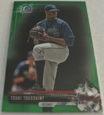 2017 Bowman Chrome Baseball Touki Toussaint Atlanta Braves Green Refractor #d 99