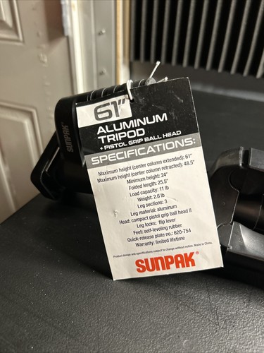 Sunpak - PlatinumPlus Ultra 6000PG 61" Tripod - Black - Picture 2 of 6