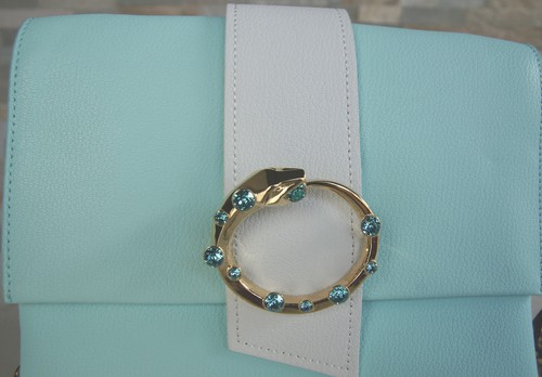 CAVALLI CLASS Tasche Umhängetasche Abendtasche Sidney NEU türkis ehem UVP 355 € - Picture 2 of 7