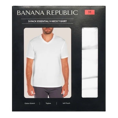 3er Pack Banana Republic Herren T-Shirts V-Ausschnitt Kurzarm V-Ausschnitt Premium Wash Fit - Bild 5 von 17