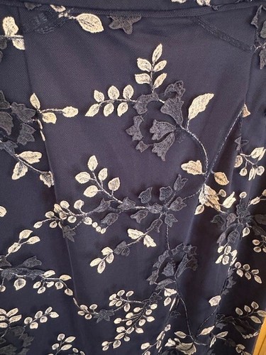Adrianna Papell full-length evening dress/maxi lace detail, size 12, navy, BNWT - Picture 5 of 15