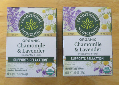 Lot of 2 Boxes Traditional Medicinals Organic Chamomile & Lavender Tea