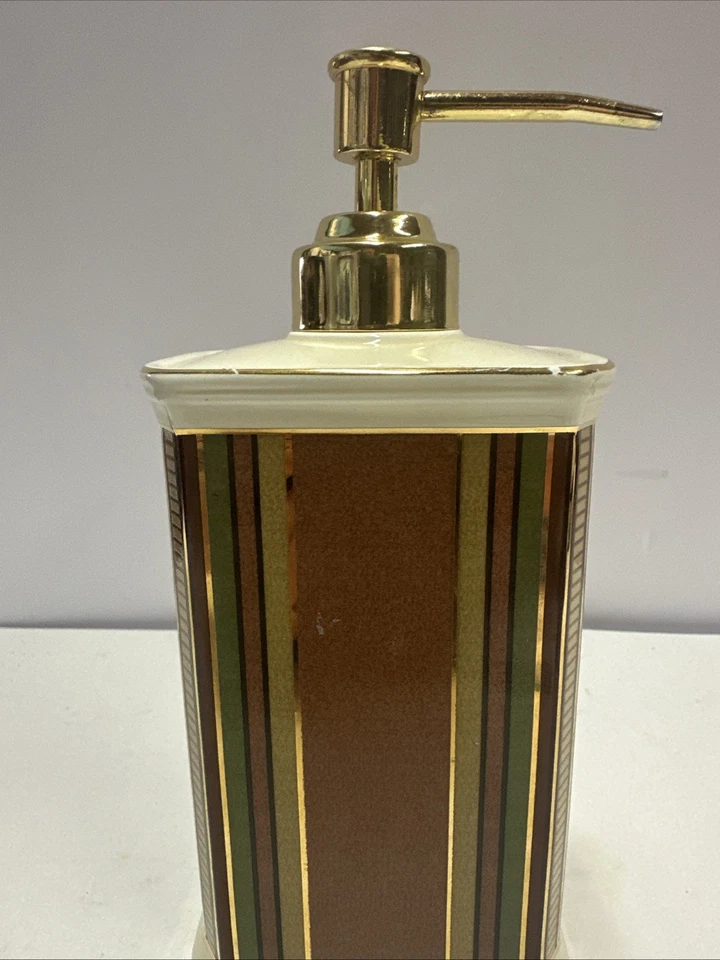 Dispensador de jabón Croscill Home verde, marrón, crema, dorado T7 Foto 3 de 4