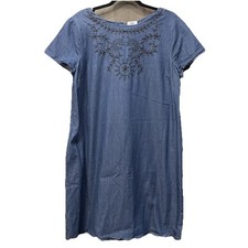 Old Navy Chambray Embroidered Dress Size L