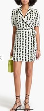DIANE VON FURSTENBERGGemita printed crepe mini wrap dress Size 10