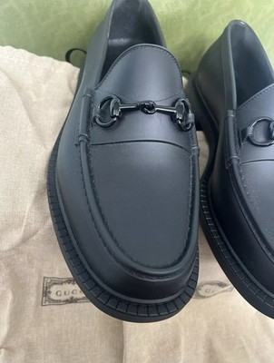 100% Authentic Gucci Rubber Lug Sole Horsebit Loafers Size  display picture 3