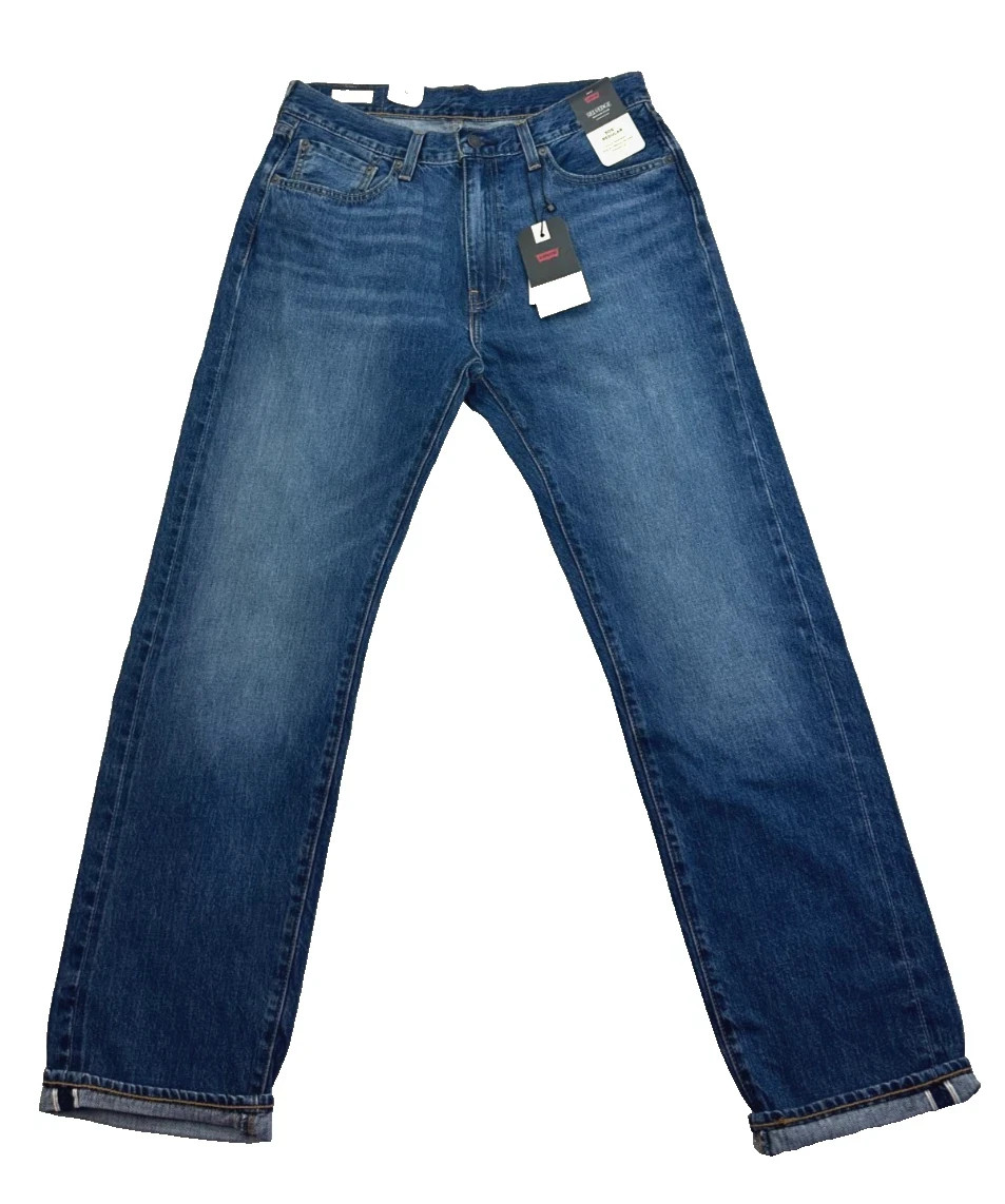 Levis 505 Regular Fit Premium Selvedge Denim Jeans Mens Sizes Cotton Blue New 21990₽